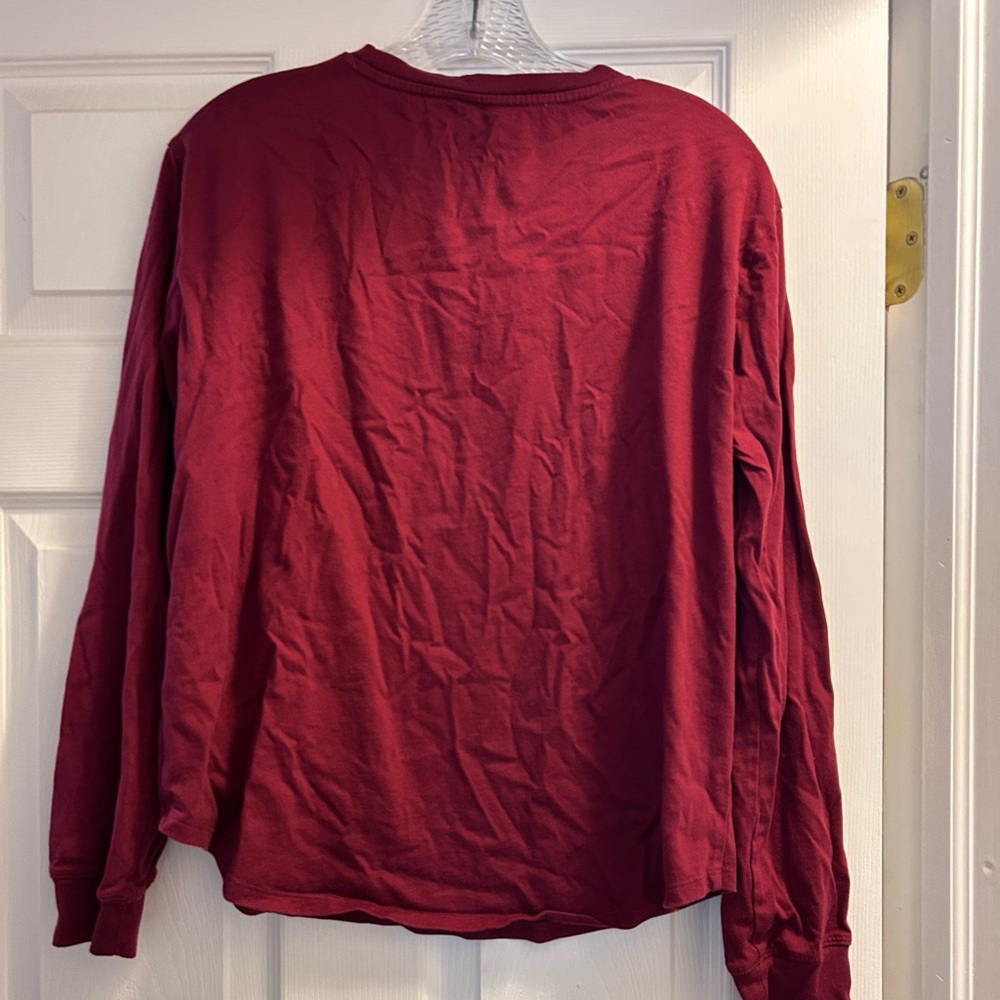 Pendleton T-shirt Womens Small Red Round Neck Long Sleeved Classic Cotton - Picture 3 of 3